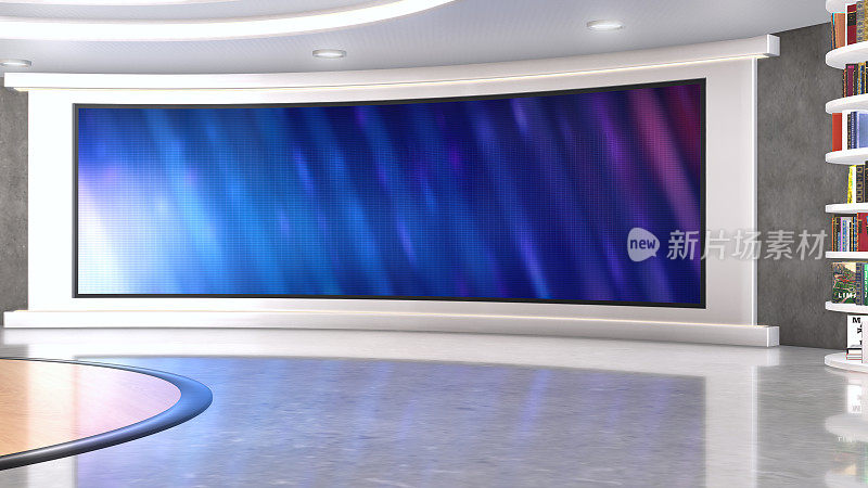 Television studio, virtual studio set. ideal for green screen compositing.